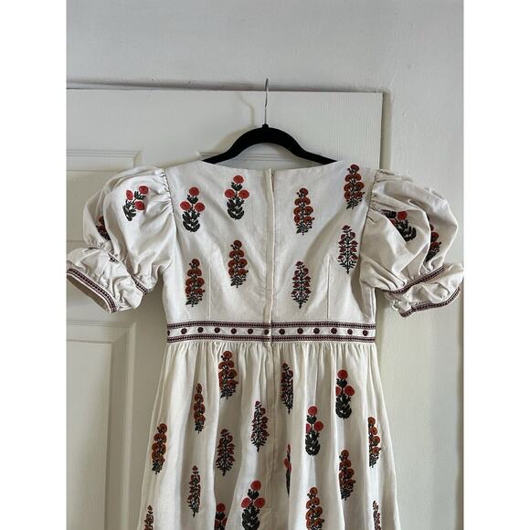 Agua by Agua Bendita Pistachio Dahlia Linen Maxi Dress in Size Small - Picture 8 of 14